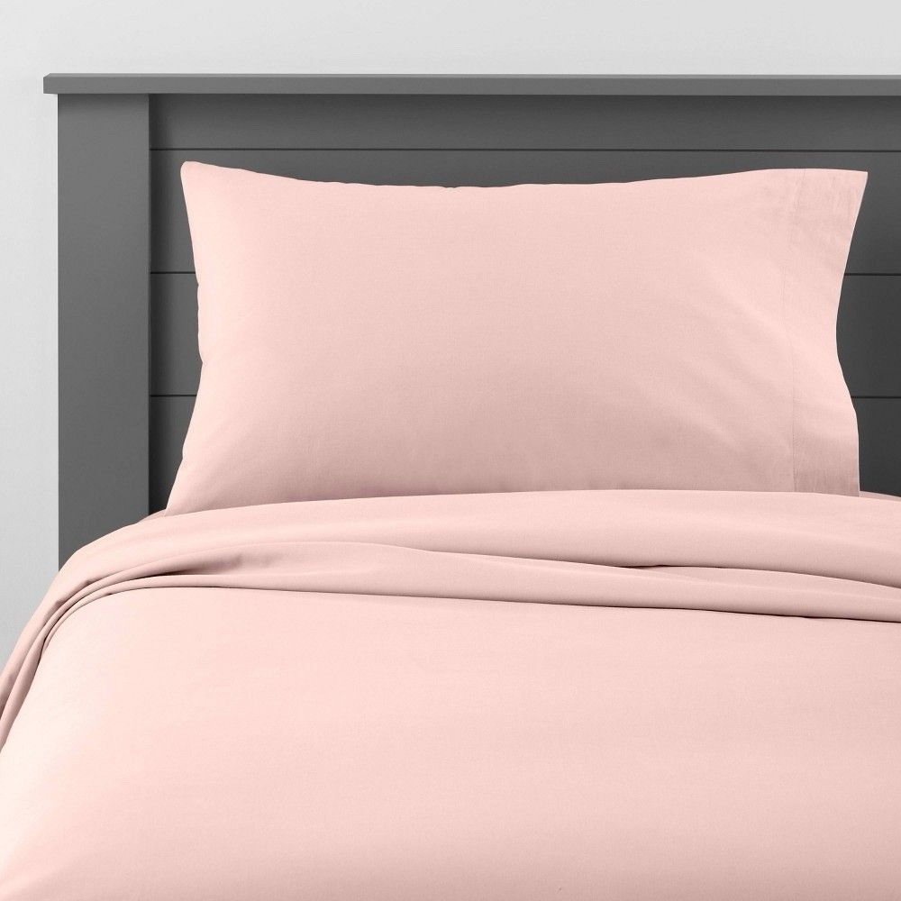 Pillowfort Queen Sheet Set Pink/Peach Cotton 4pc